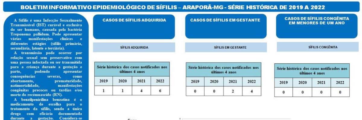 Imagem destaque notícia BOLETIM INFORMATIVO ANUAL DE S&Iacute;FILIS DO MUNIC&Iacute;PIO DE ARAPOR&Atilde;