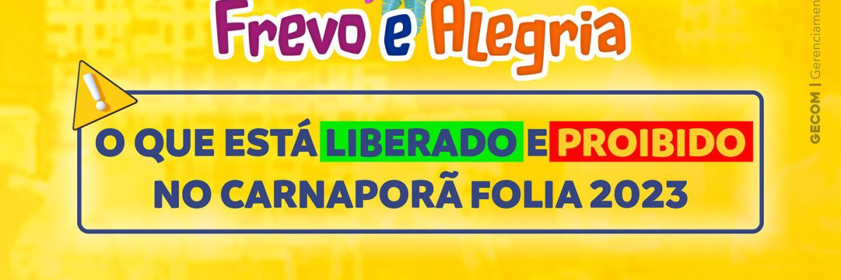 Imagem destaque notícia O QUE ESTÁ LIBERADO E PROIBIDO NO CARNAPORÃ FOLIA 2023?
