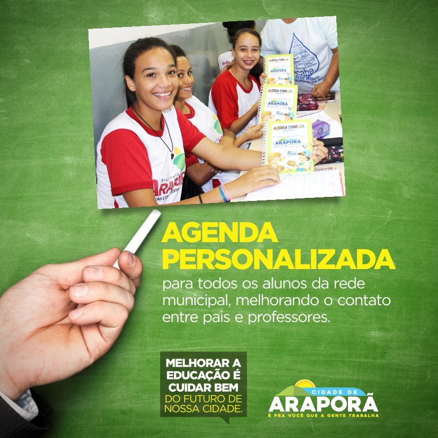 Imagem destaque notícia Agenda Personalizada para todos os alunos da Rede Municipal