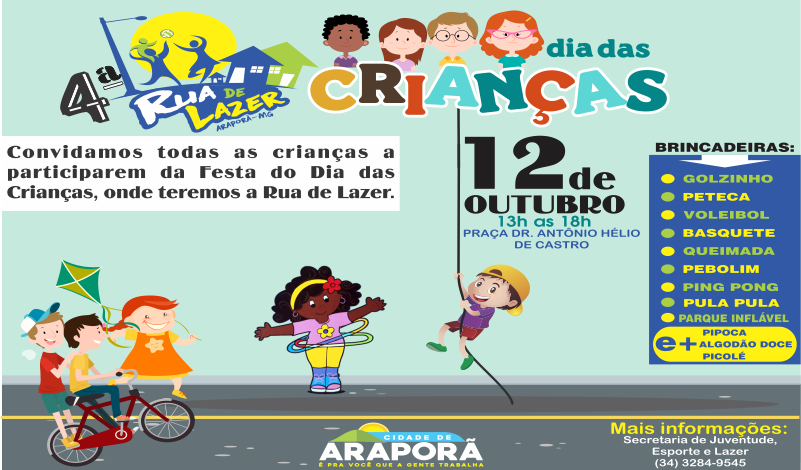 Imagem destaque notícia Dia da Criança será comemorado com Rua de Lazer
