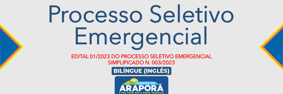 Imagem destaque notícia EDITAL 01/2023 DO PROCESSO SELETIVO EMERGENCIAL  SIMPLIFICADO N. 003/2023 - 11/07/2023