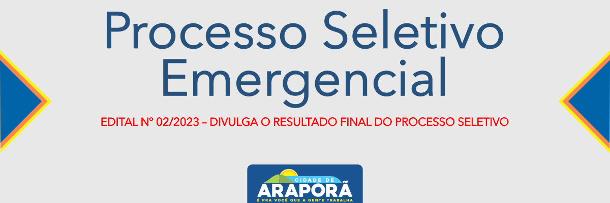 Imagem destaque notícia EDITAL Nº 02/2023 – DIVULGA O RESULTADO FINAL DO PROCESSO SELETIVO