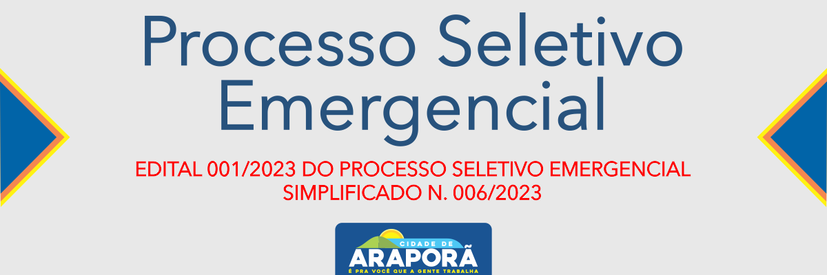 Imagem destaque notícia EDITAL 001/2023 DO PROCESSO SELETIVO EMERGENCIAL  SIMPLIFICADO N. 006/2023 - 17/10/2023