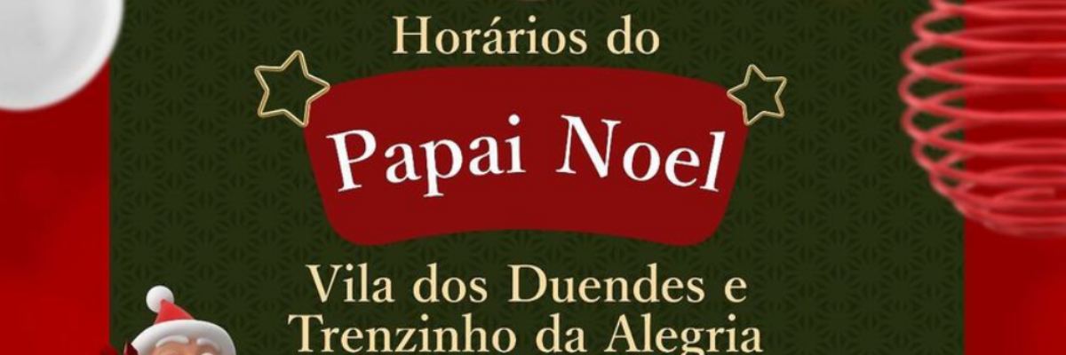 Imagem destaque notícia HORÁRIOS DO PAPAI NOEL!