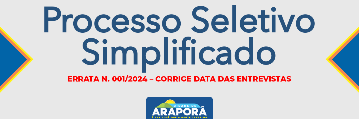Imagem destaque notícia ERRATA N. 001/2024 – CORRIGE DATA DAS ENTREVISTAS - 02/02/2024