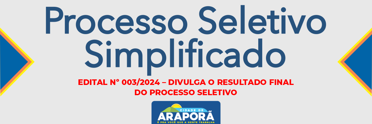 Imagem destaque notícia EDITAL Nº 003/2024 – DIVULGA O RESULTADO FINAL  DO PROCESSO SELETIVO - 08/02/204