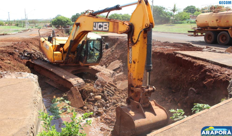 Imagem destaque notícia Prefeitura de Araporã inicia recuperação da Avenida Afonso Pena e canal do Córrego Alvorada