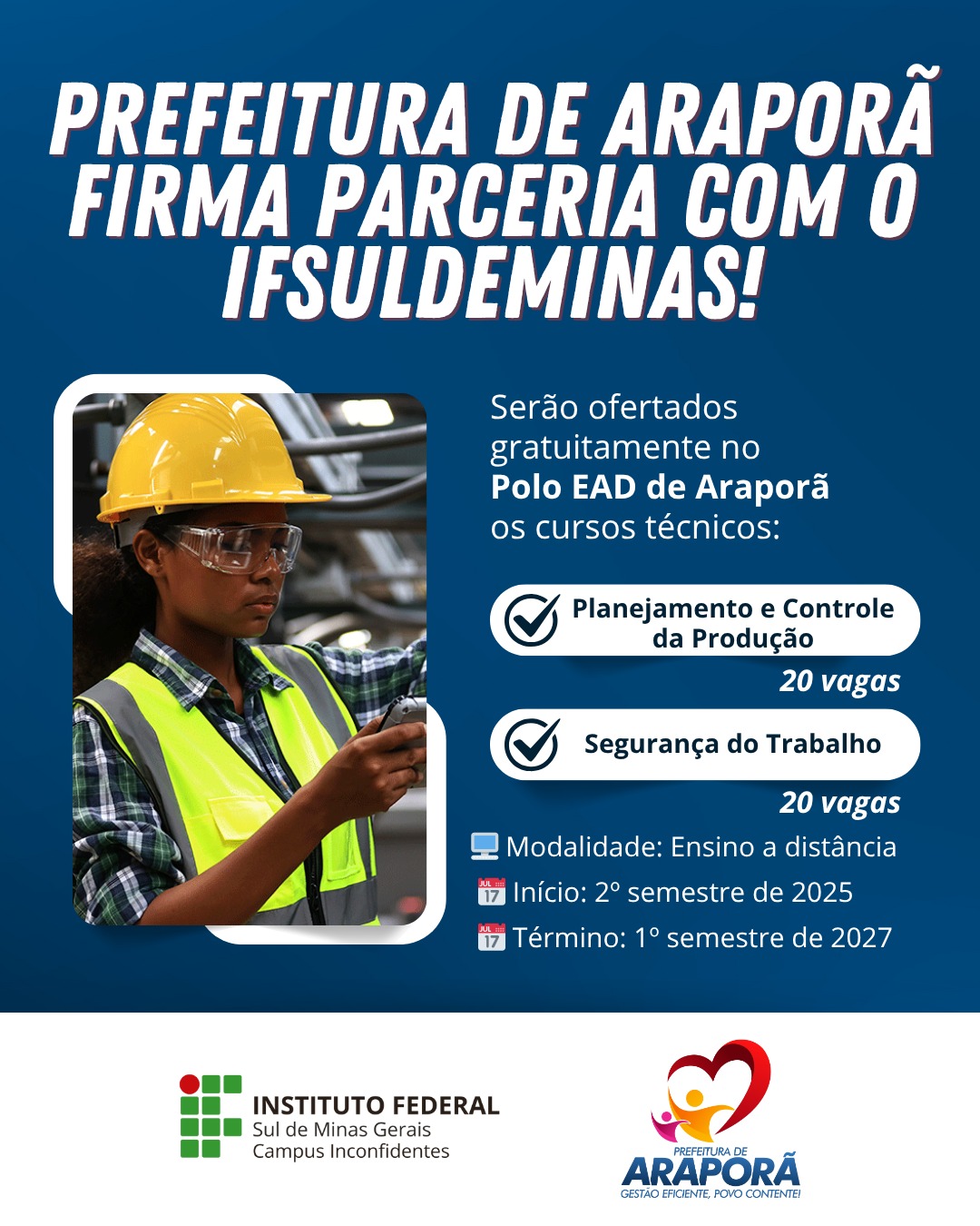 Imagem destaque notícia Mais oportunidades de capacitação em Araporã!