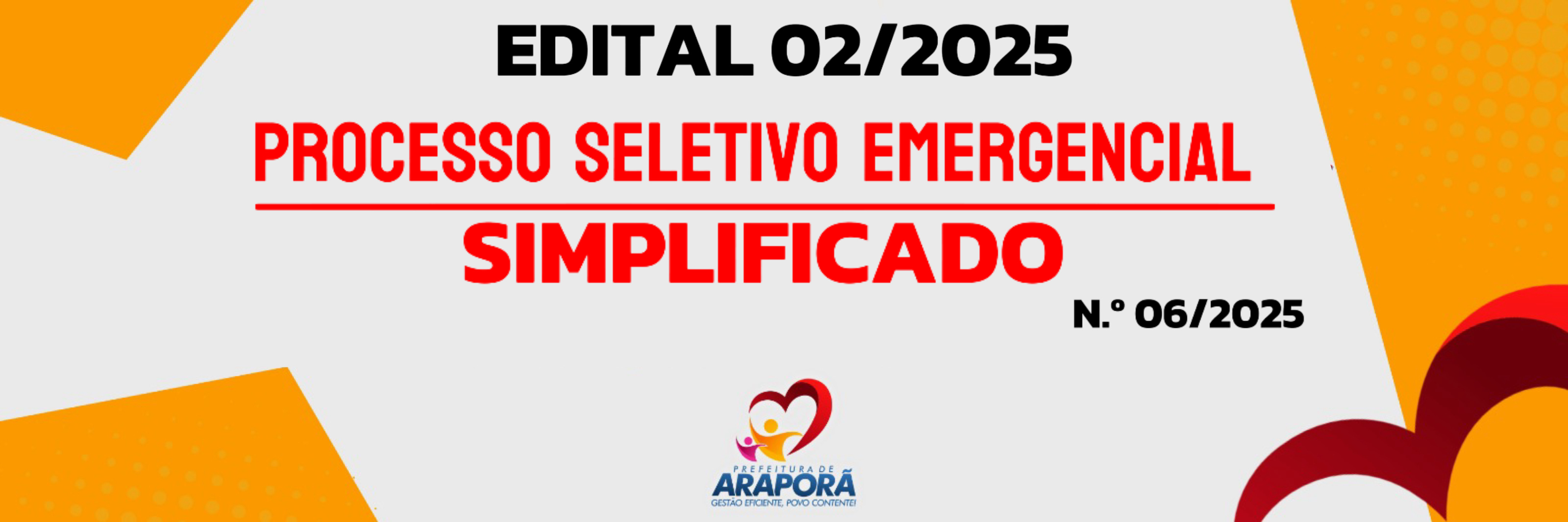 Imagem destaque notícia EDITAL 02/2025 DO PROCESSO SELETIVO EMERGENCIAL SIMPLIFICADO N.º 06/2025