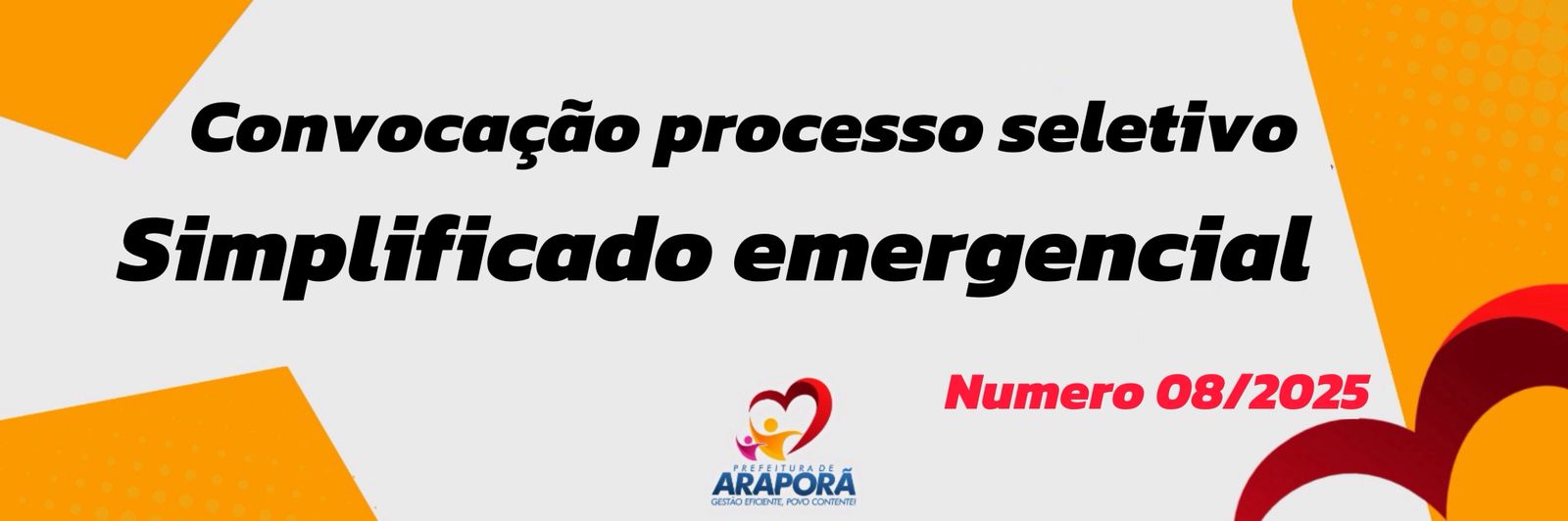 Imagem destaque notícia CONVOCAÇÃO DO PROCESSO SELETIVO SIMPLIFICADO EMERGIAL N° 08/2025