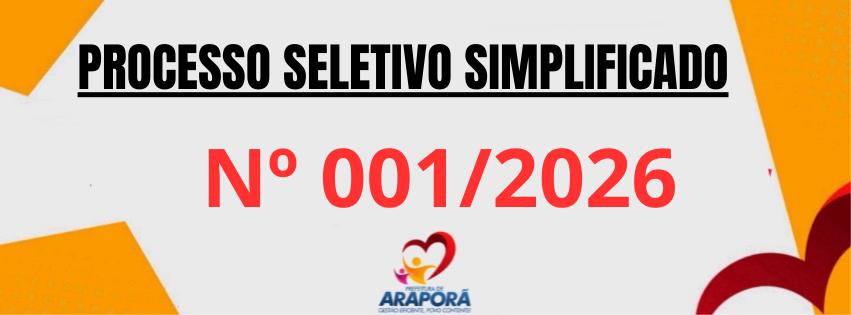 Imagem destaque notícia PROCESSO SELETIVO SIMPLIFICADO N&ordm; 001/2026