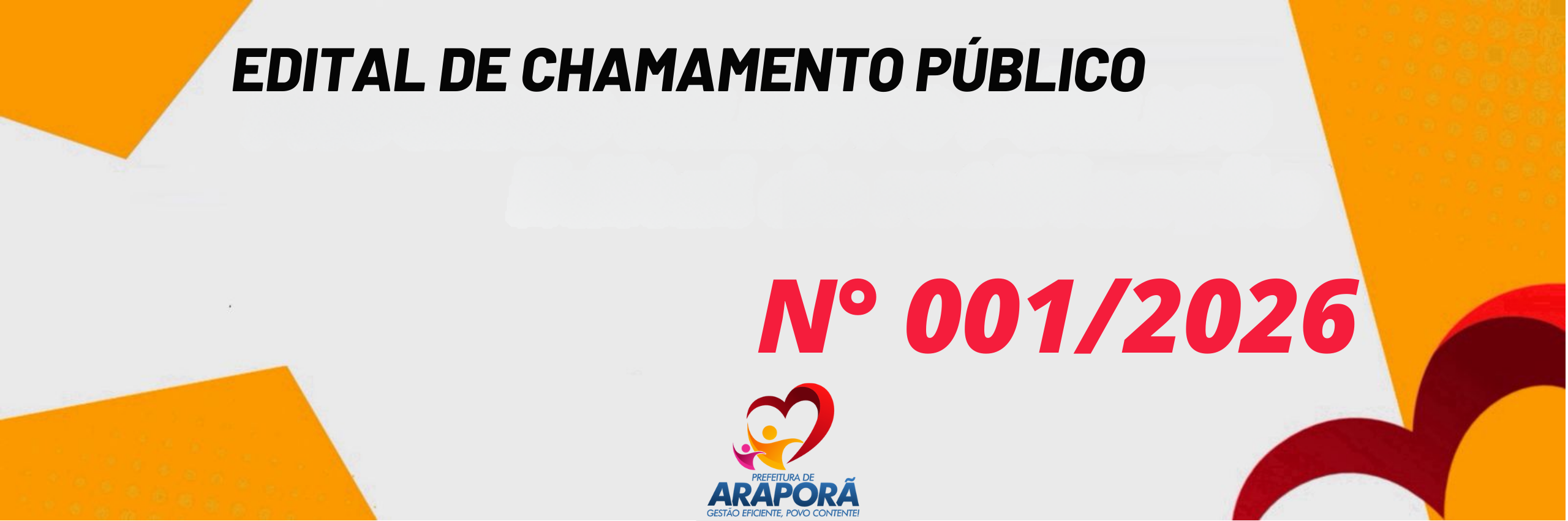 Imagem destaque notícia EDITAL DE CHAMAMENTO P&Uacute;BLICO N&ordm; 001/2026