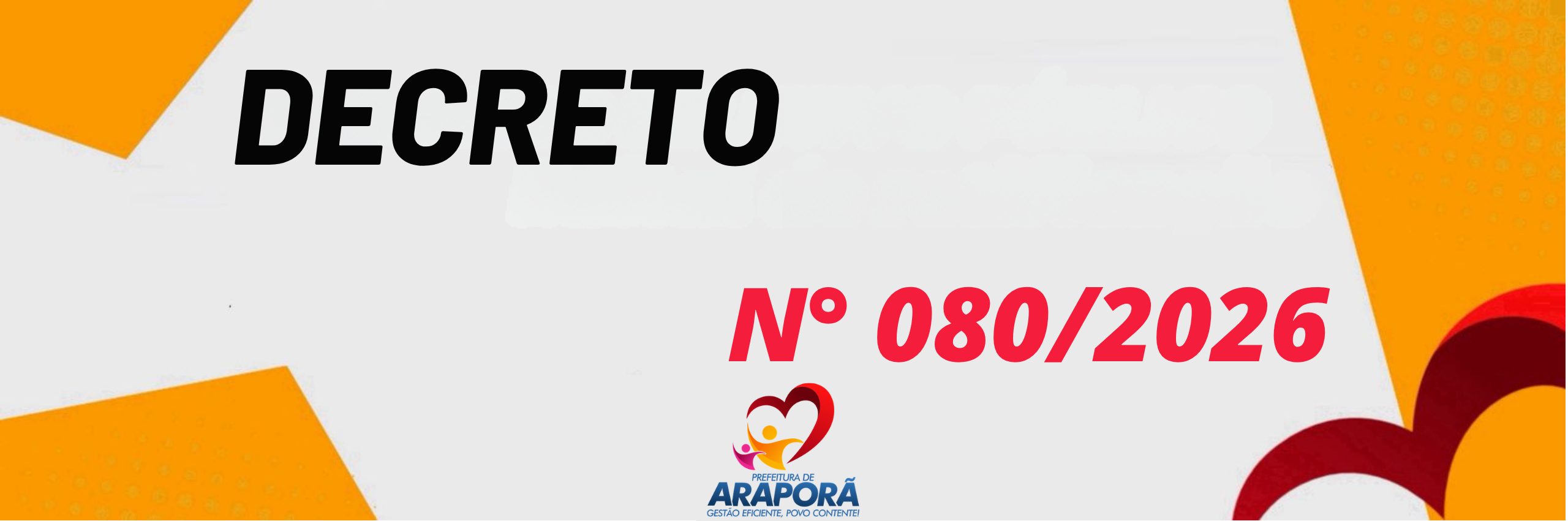 Imagem destaque notícia Decreto n&ordm; 080-2026. Ponto facultativo