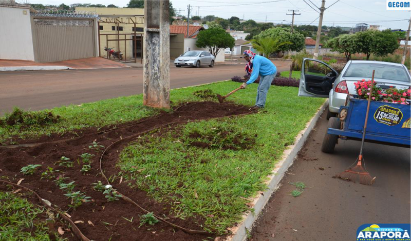 Imagem destaque notícia Manutenção dos canteiros da Avenida Tancredo Neves