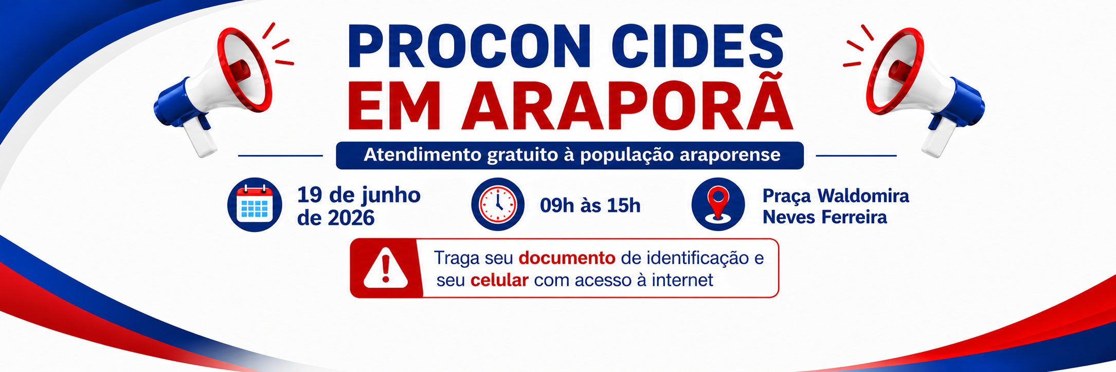 Imagem destaque notícia PROCON CIDES realiza atendimento gratuito em Arapor&atilde; no dia 19 de junho