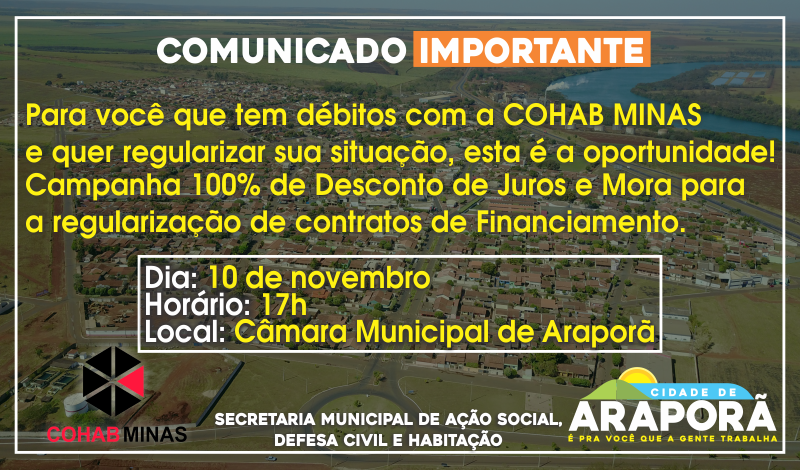 Imagem destaque notícia Prefeitura reúne mutuários em débito com a Cohab para regularização de financiamentos