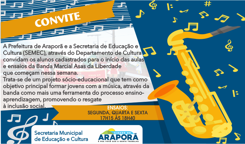 Imagem destaque notícia Cultura dará início às aulas da Banda Marcial