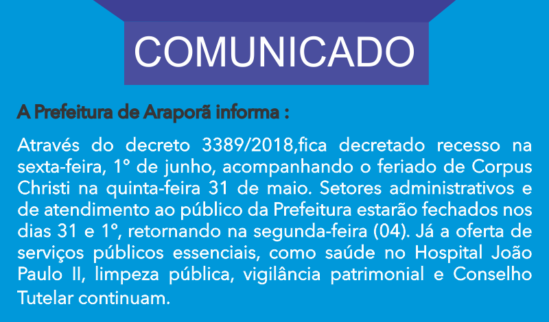 Imagem destaque notícia Recesso