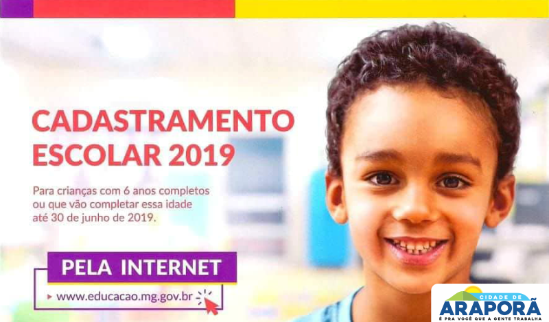 Imagem destaque notícia Cadastramento Escolar para 2019 terá início no dia 11 de junho