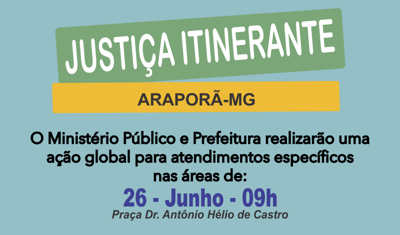 Imagem destaque notícia Ministério Público Itinerante em Araporã