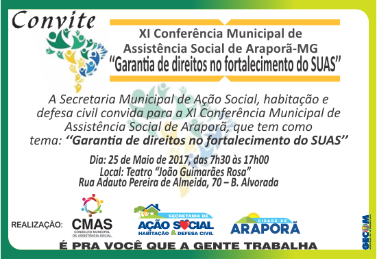 Imagem destaque notícia Conferência municipal vai discutir políticas de assistência social