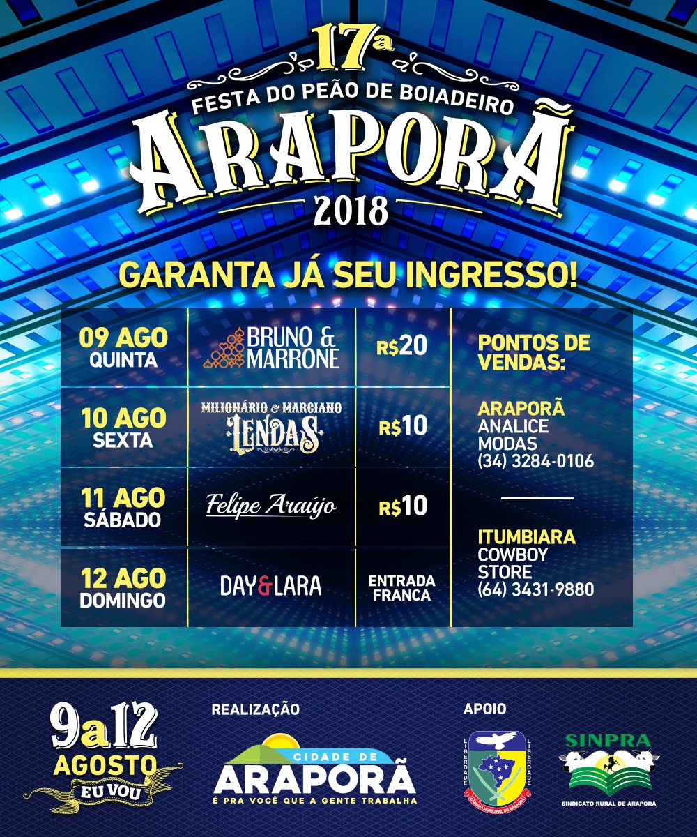 Festa do Peão de Arapoti 2018 está confirmada